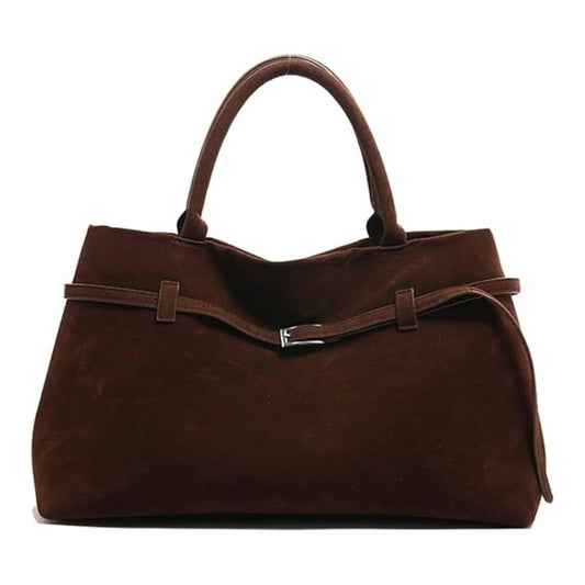 Posh Suede Belted Tote