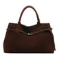 Posh Suede Belted Tote